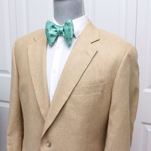 Green Silk Big Butterfly Bow Tie S533 - Picture 12 of 16